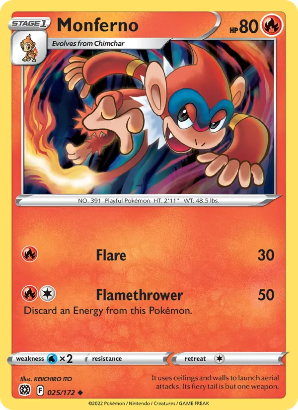 Monferno #025 – Brilliant Stars card