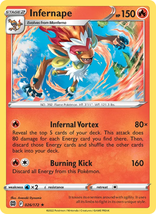 Infernape #026 – Brilliant Stars card
