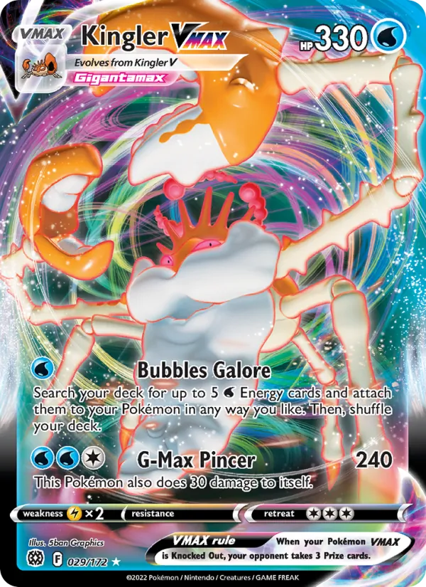 Kingler VMAX #029 – Brilliant Stars card