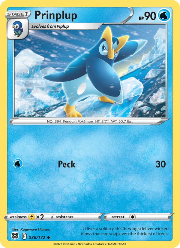 Prinplup #036 – Brilliant Stars card