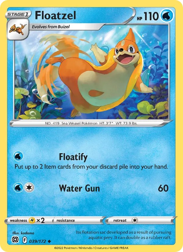 Floatzel #039 – Brilliant Stars card