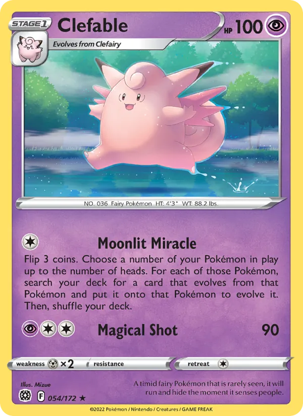 Clefable #054 – Brilliant Stars card