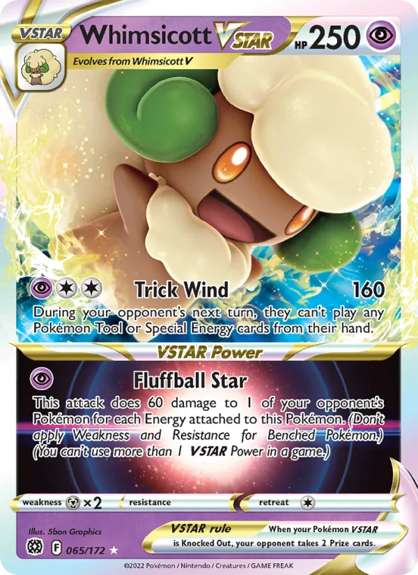 Whimsicott VSTAR #065 – Brilliant Stars card