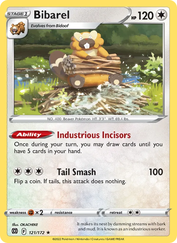 Bibarel #121 – Brilliant Stars card