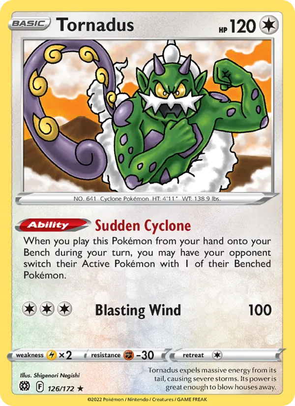Tornadus #126 – Brilliant Stars card