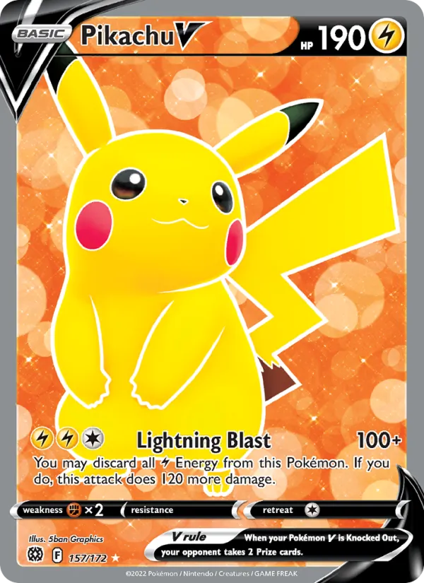 Pikachu V #157 – Brilliant Stars card