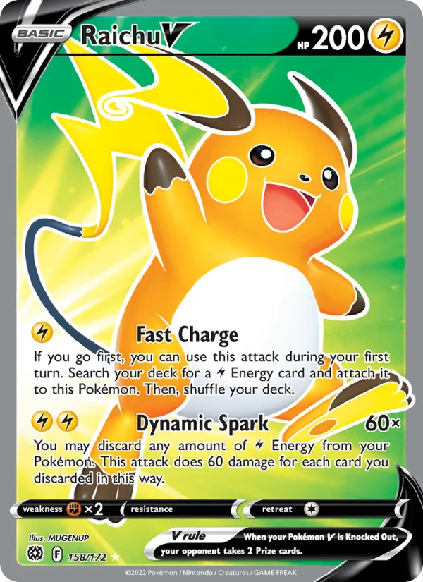 Raichu V #158 – Brilliant Stars card