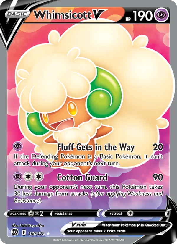 Whimsicott V #160 – Brilliant Stars card