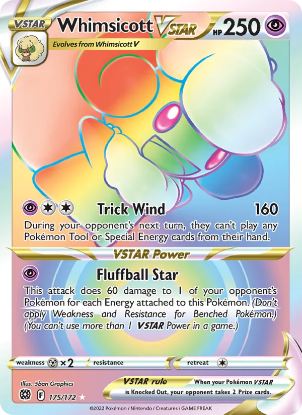 Whimsicott VSTAR #175 – Brilliant Stars card