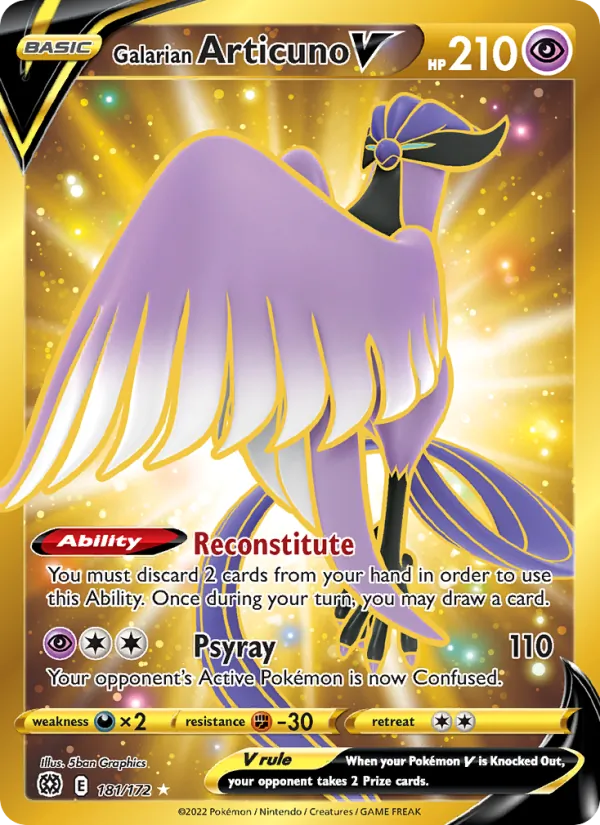 Galarian Articuno V #181 – Brilliant Stars card