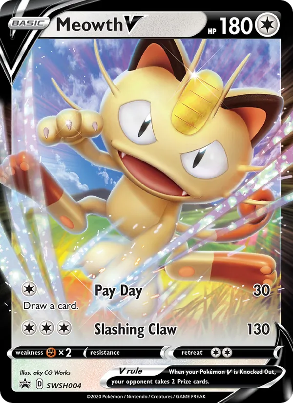Meowth V #SWSH004 – SWSH Black Star Promos card