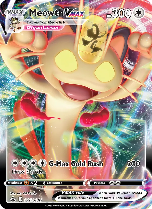 Meowth VMAX #SWSH005 – SWSH Black Star Promos card