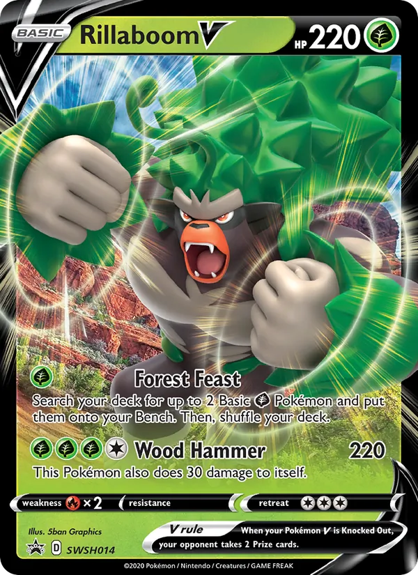 Rillaboom V #SWSH014 – SWSH Black Star Promos card
