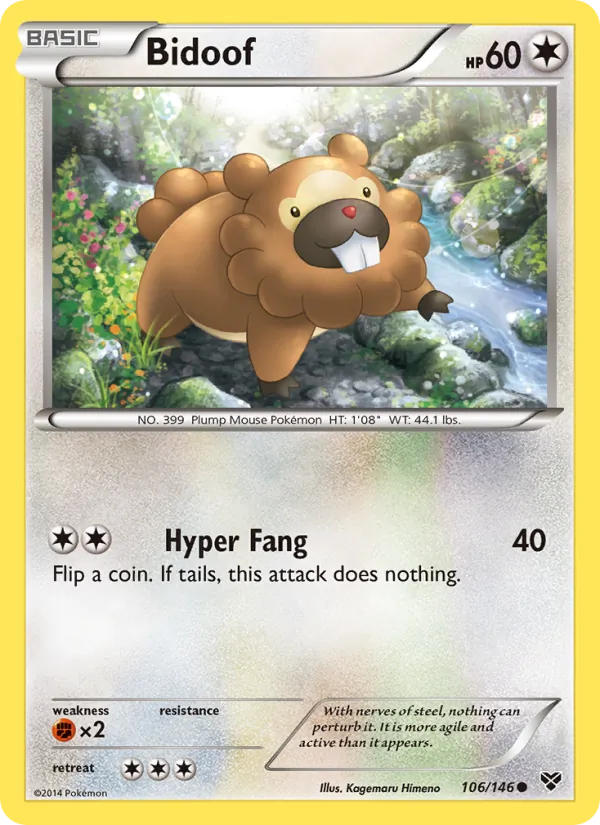 Bidoof #106 – XY card