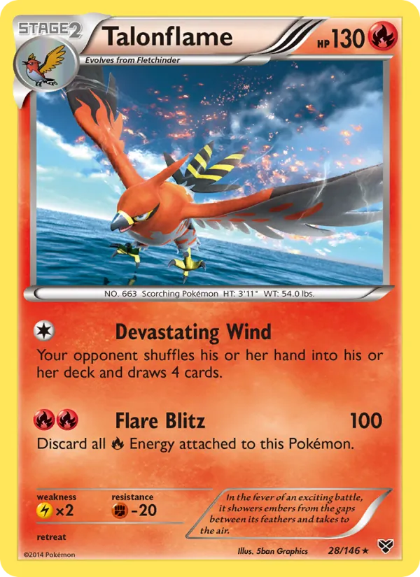 Talonflame #28 – XY card