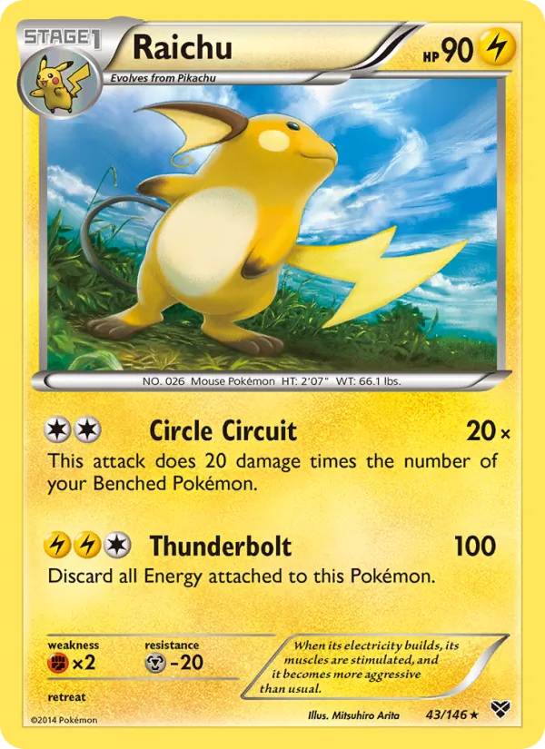 Raichu #43 – XY card