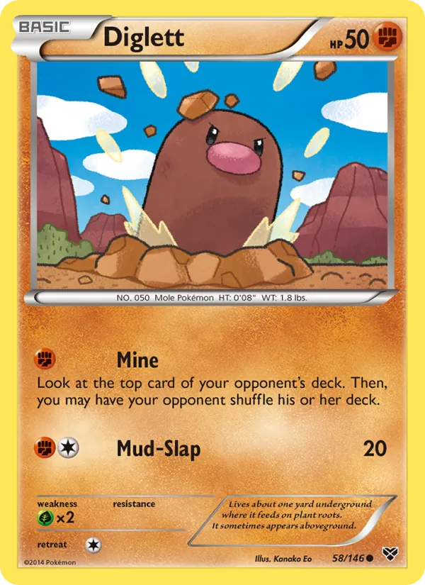 Diglett #58 – XY card