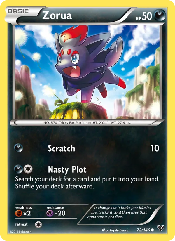 Zorua #72 – XY card