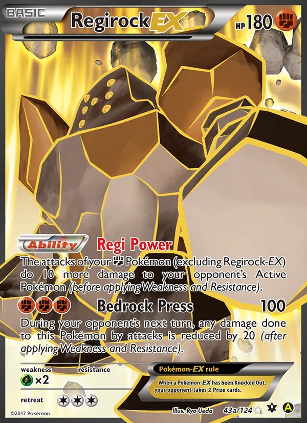 Regirock EX #43a – Fates Collide card