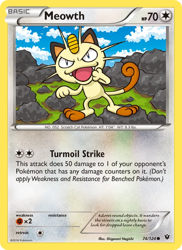 Meowth #74 – Fates Collide card