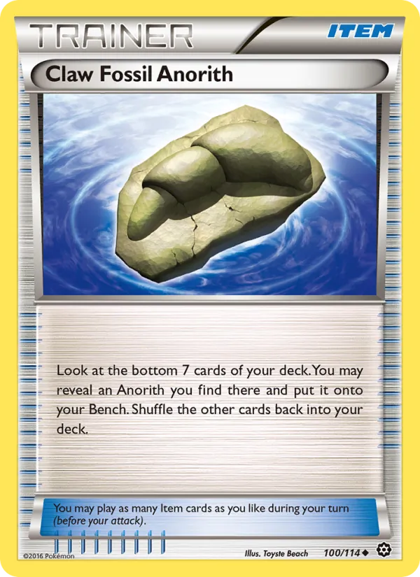 Claw Fossil Anorith #100 – Steam Siege card