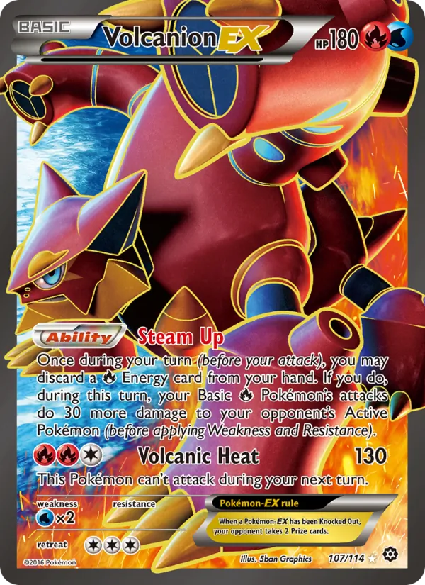 Volcanion EX #107 – Steam Siege card
