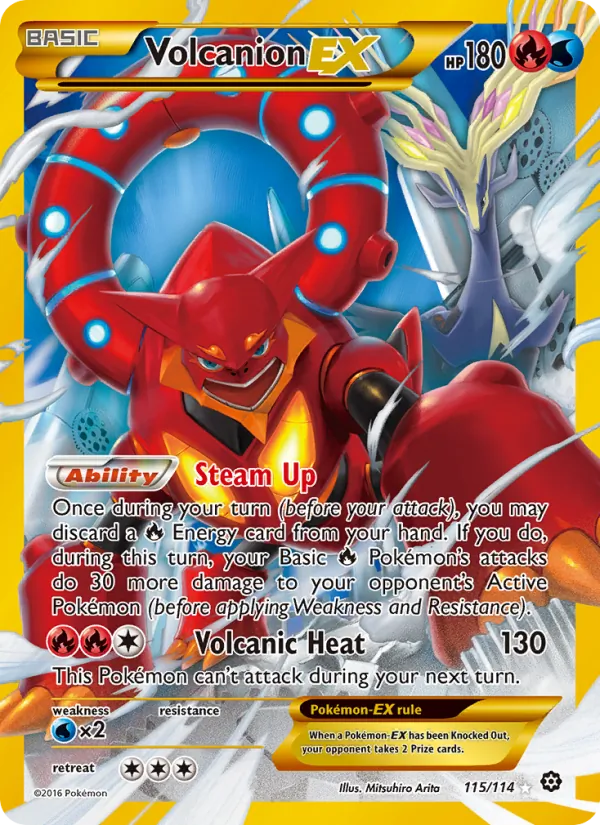 Volcanion EX #115 – Steam Siege card
