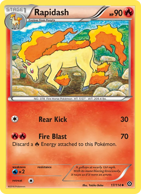 Rapidash #17 – Steam Siege card