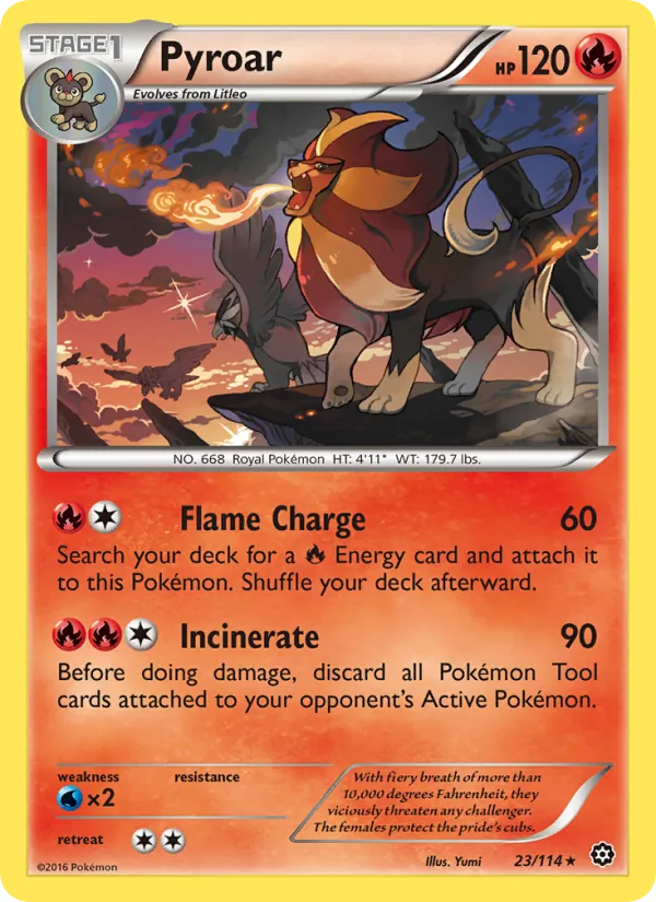 Pyroar #23 – Steam Siege card