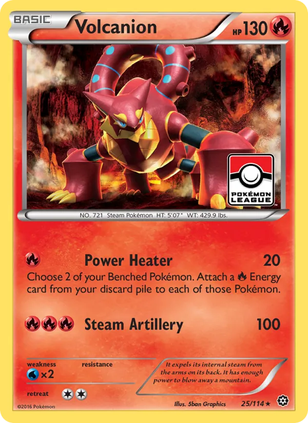 Volcanion #25 – Steam Siege card