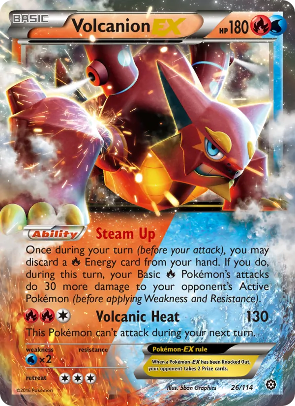 Volcanion EX #26 – Steam Siege card