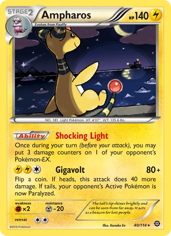 Ampharos #40 – Steam Siege card