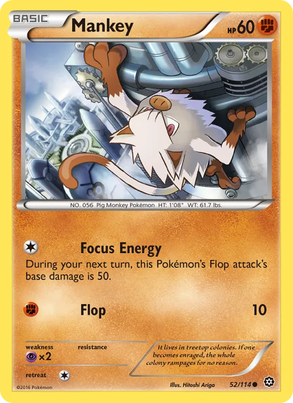Mankey #52 – Steam Siege card