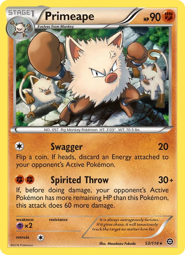 Primeape #53 – Steam Siege card