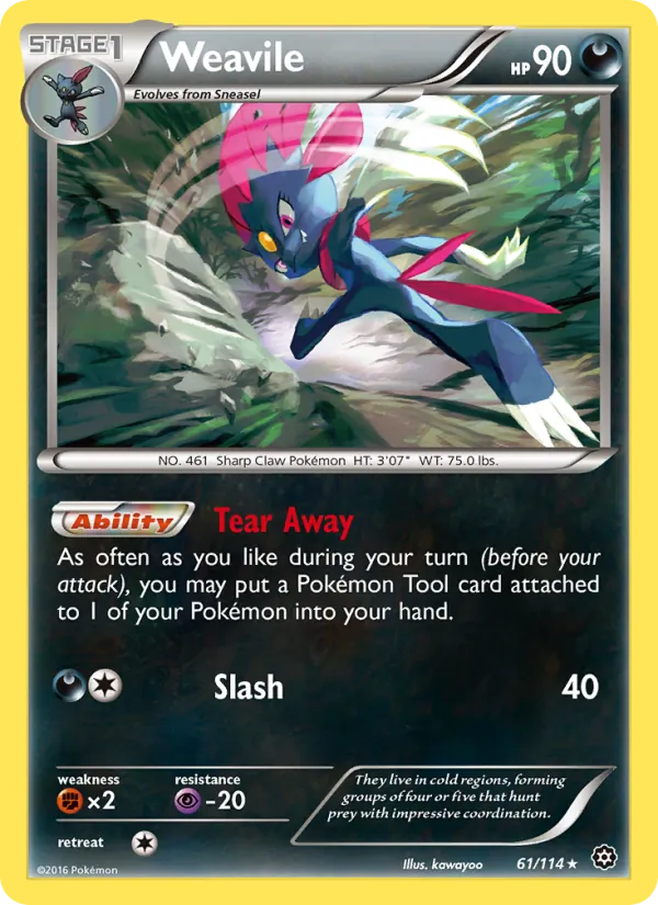 Weavile #61 – Steam Siege card