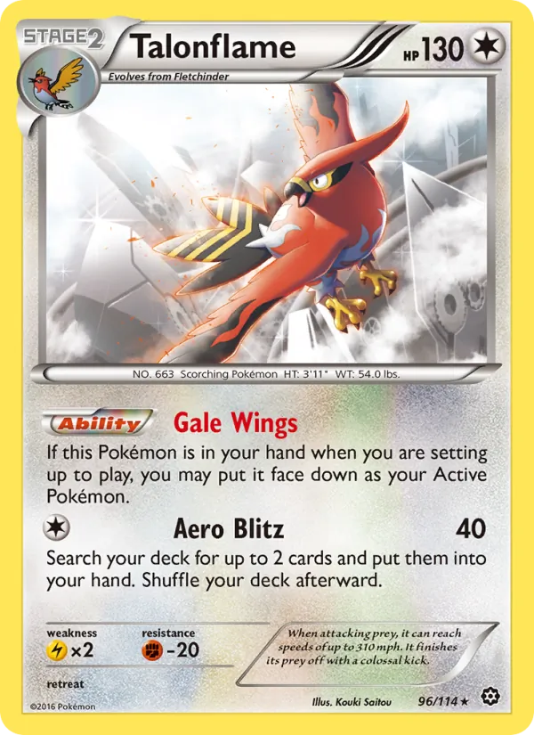Talonflame #96 – Steam Siege card