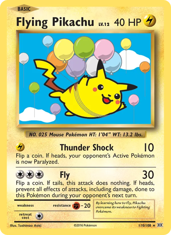 Flying Pikachu #110 – Evolutions card