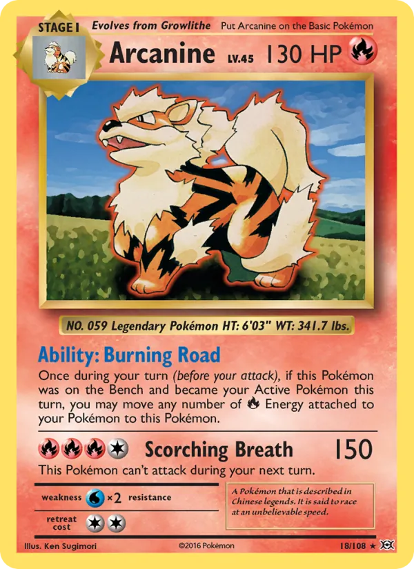 Arcanine #18 – Evolutions card