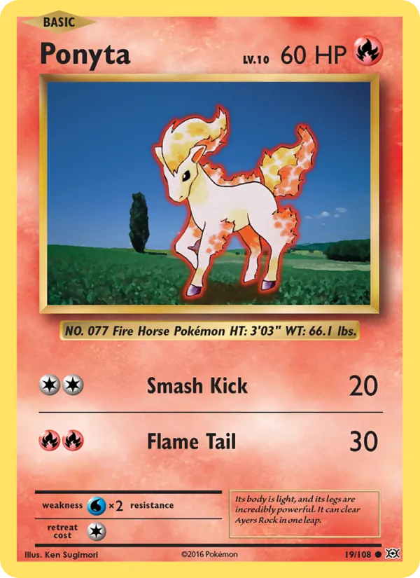 Ponyta #19 – Evolutions card