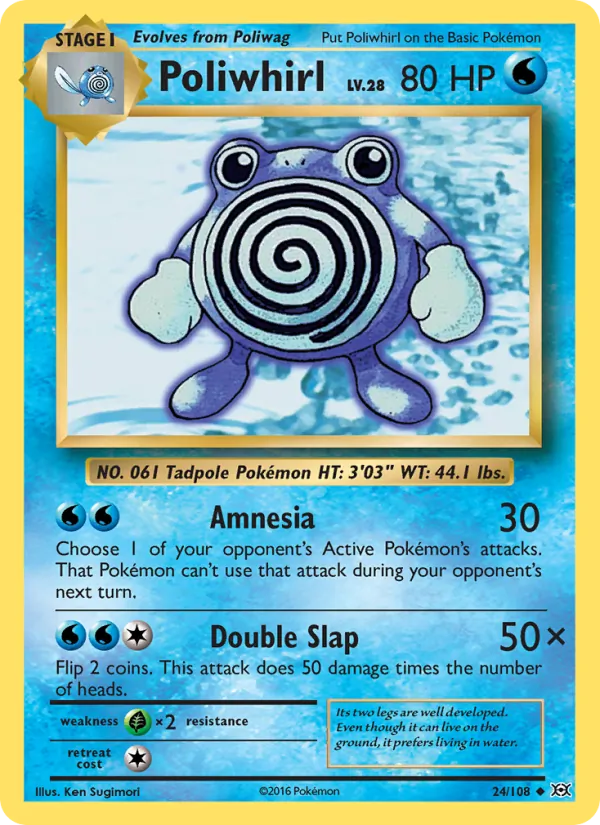 Poliwhirl #24 – Evolutions card