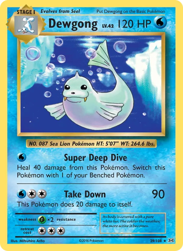 Dewgong #29 – Evolutions card