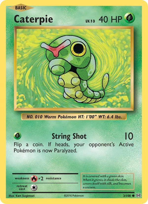 Caterpie #3 – Evolutions card