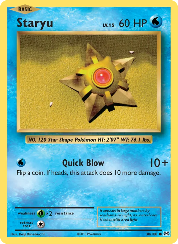 Staryu #30 – Evolutions card