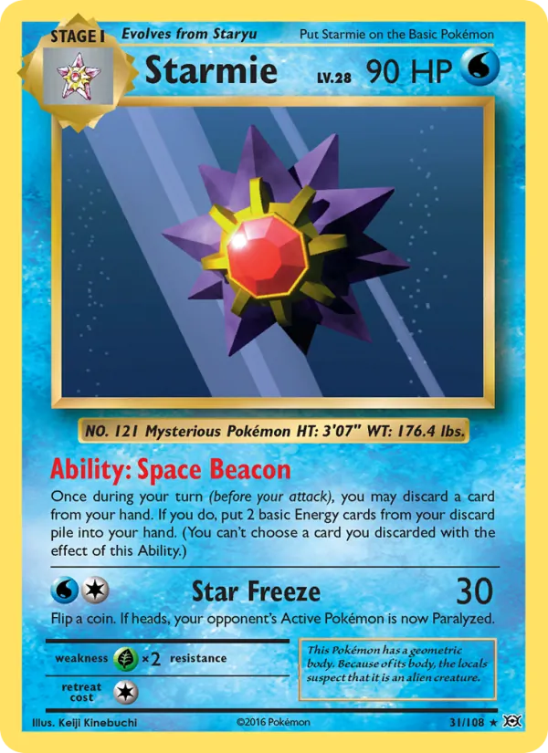 Starmie #31 – Evolutions card