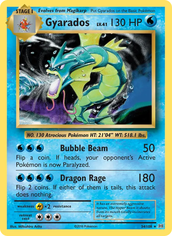 Gyarados #34 – Evolutions card