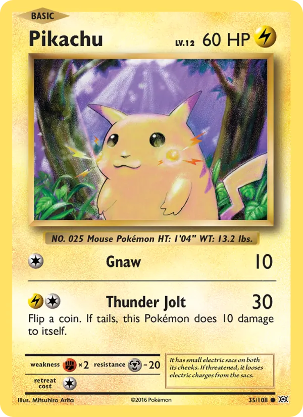 Pikachu #35 – Evolutions card