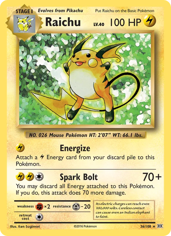 Raichu #36 – Evolutions card