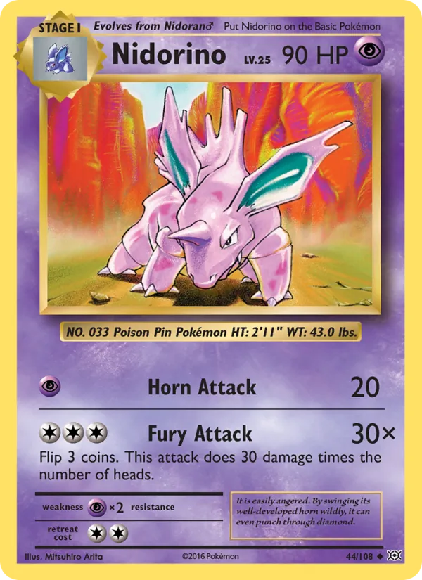 Nidorino #44 – Evolutions card