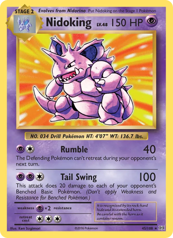 Nidoking #45 – Evolutions card