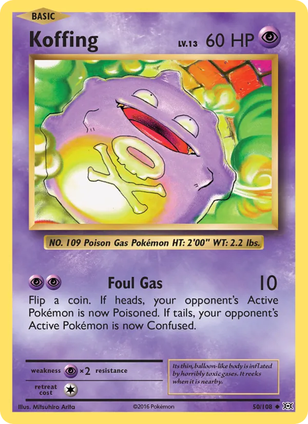 Koffing #50 – Evolutions card